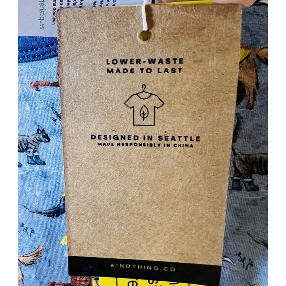 Wildwoven Kindthing Raining Cats & Dogs Pajama Set Size 3T Tencel Soft Unisex - Picture 10 of 10